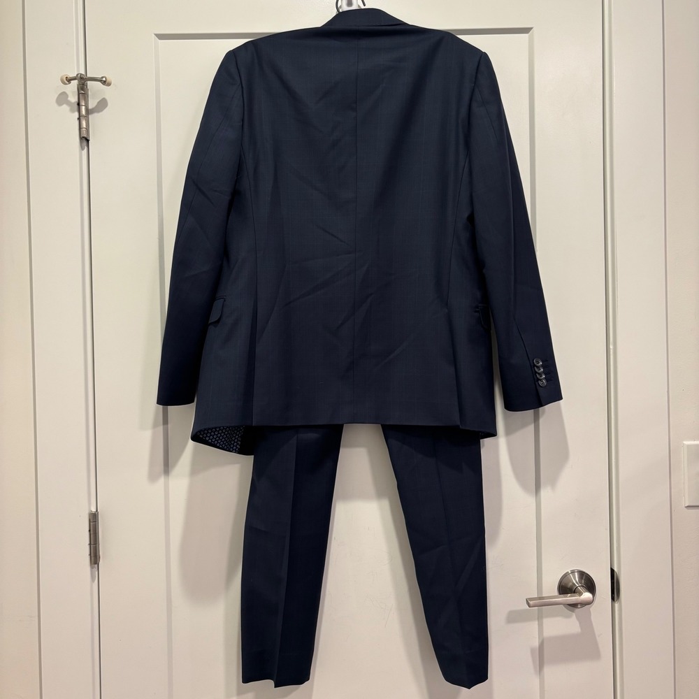 Venicio Dalton Mens Navy Blue Super 120S Pure Wool 2-Piece Suit 38/32S MS2N - Picture 6 of 12